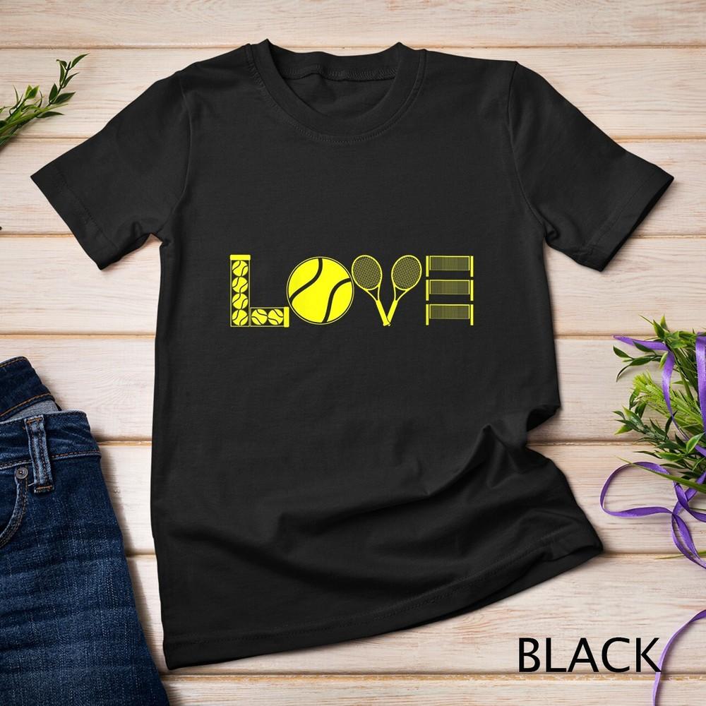 Womens I Love Tennis Gifts for Players Fans and Tennis Coach Unisex T-shirt