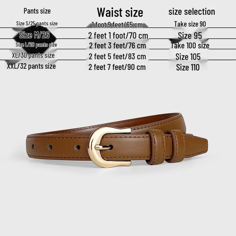 

Женский тонкий коричневый ремень в корейском стиле - Модный летний аксессуар для джинсов и брюк 110 cm коричневый