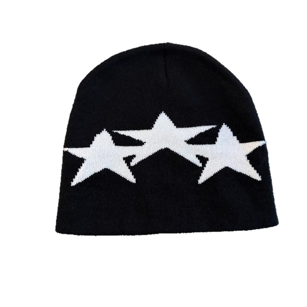 Beanie Fall Winter Knitted Cap With Star Pattern For Casual Gift Streetwear