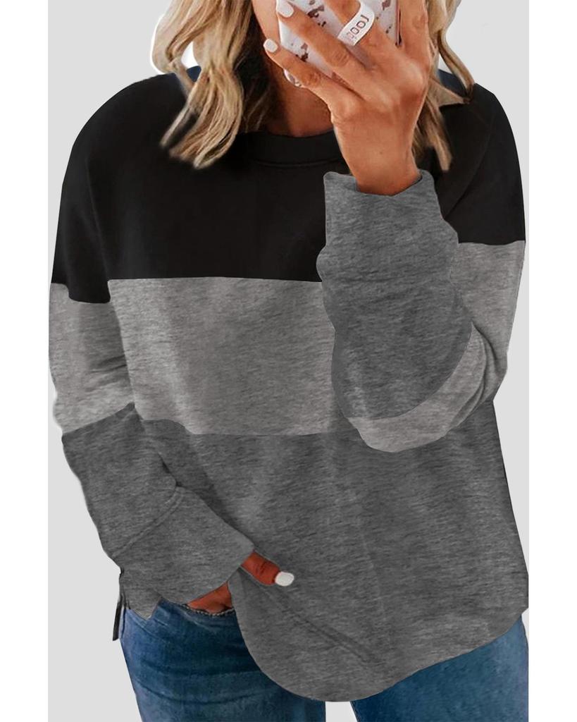 Azura Exchange Colorblock Crew Neck Sweashirt - Plus Size
