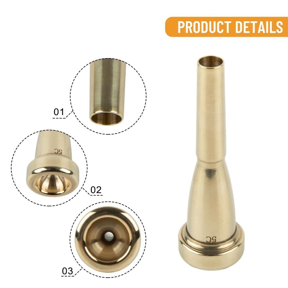 Luxury Gold Silver Trumpet Mouthpiece 3C 5C 7C, Professional Grade For Rich Best Sound, Advanced Player Gift,