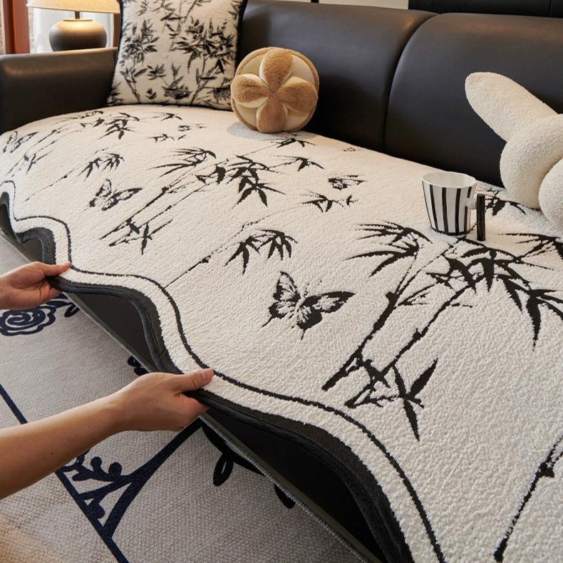 Winter Plush Sofa Cushion Retro Wind Sofa Non-slip Seat Cushion High-end Luxury Sofa Towel