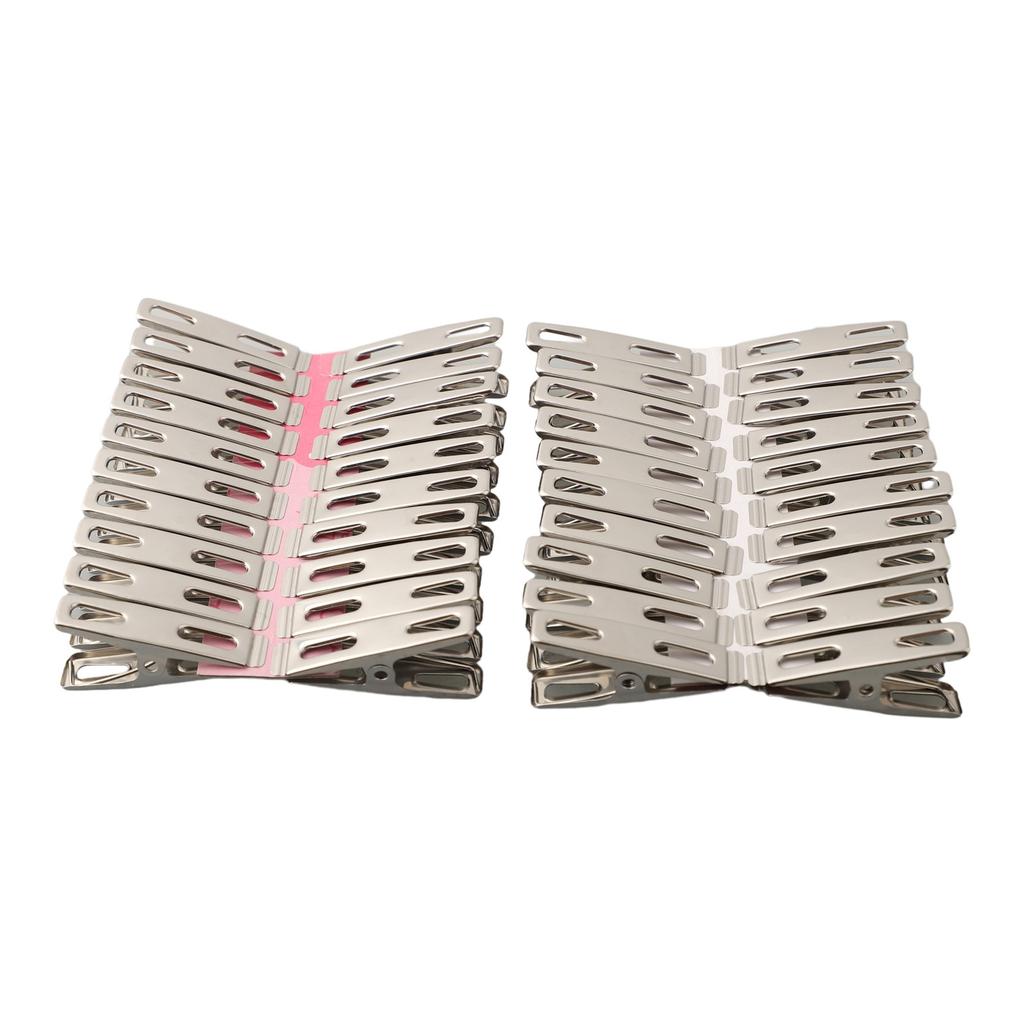 40pcs Practical Stainless Steel Clothes Pegs Clips Socks Clips Pins Clamps