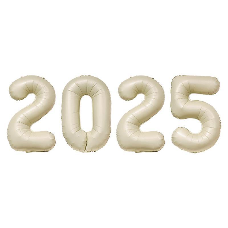 Digital Balloon 2025 Aluminum Film Set New Year'S Decoration Arrangement 16 Inches 32 Inches 40 Inches Digital Combination Independent Packaging