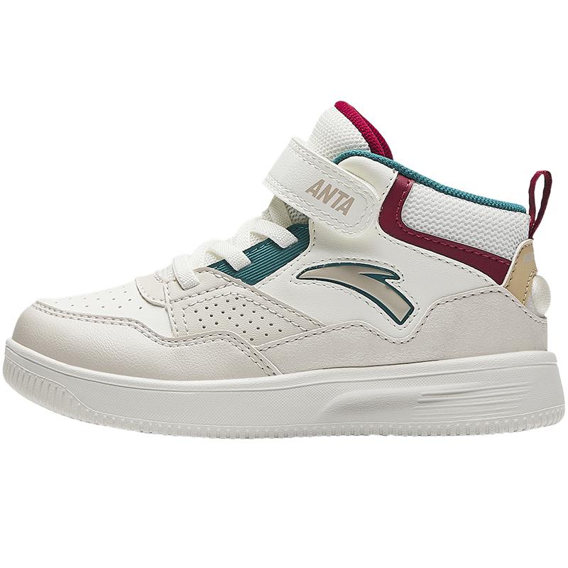 

Anta Kids Synthetic Leather Simple Versatile Lightweight Shock Absorbing High Top Sneakers Kids Sneakers Ivory-White Mud-Sand-Gray A12449946-3 28