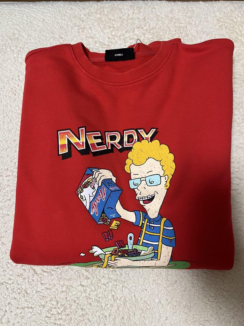 

[USED] Tagged Nerdy Anime Character Crew Neck Sweatshirt Red