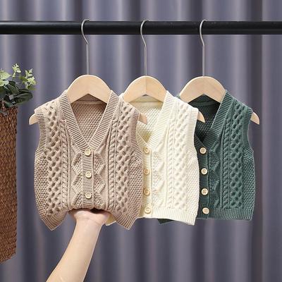 Kinder V-Ausschnitt Strickweste - Gestrickter Wollpullover für Babys und Kleinkinder, Einfarbig, Perfekt für Frühling und Herbst.