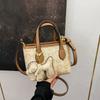 New fashionable high-end dishes contrasting color basket bag portable shoulder crossbody trendy women's bag