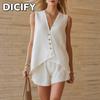 Women's Fashion Casual Sleeveless V-Neck Pants Suits