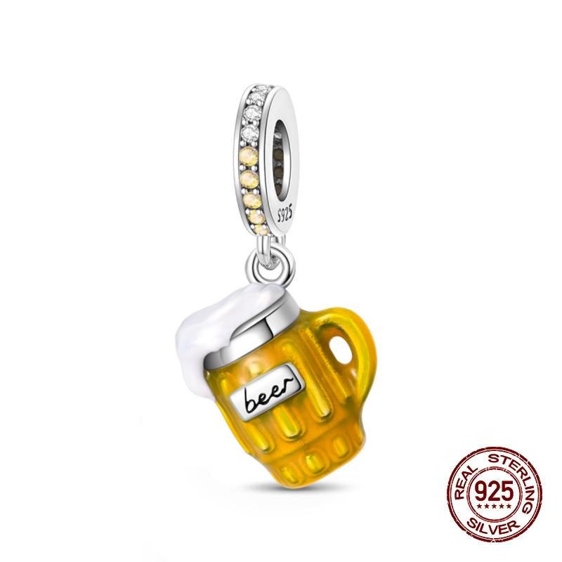 Wine Bottle Charms Copper Rum Brandy Whiskey Tequila Beads Fit 3Mm Original Bracelets Diy Jewelry Birthday Gift