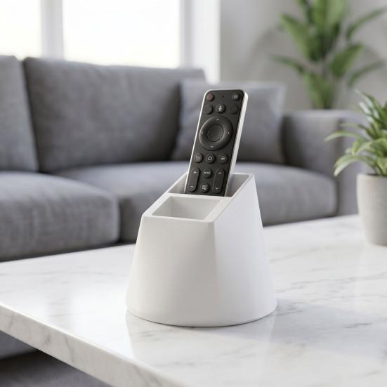 3D Printed Remote Control Holder Creative Desk Organizer for Electronics & Small Items Novelty Decorative Storage Box for Home Office