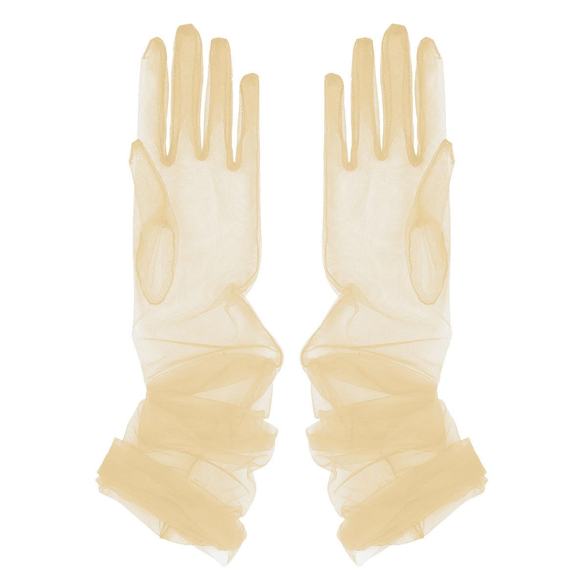 

Жіночі довгі тюлеві рукавички Прозорі весільні весільні рукавички Оперні вечірні рукавички