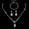 Elegant Rhinestone Set: Necklace, Earrings & Bracelet with Claw Chain Design - Multiple Styles