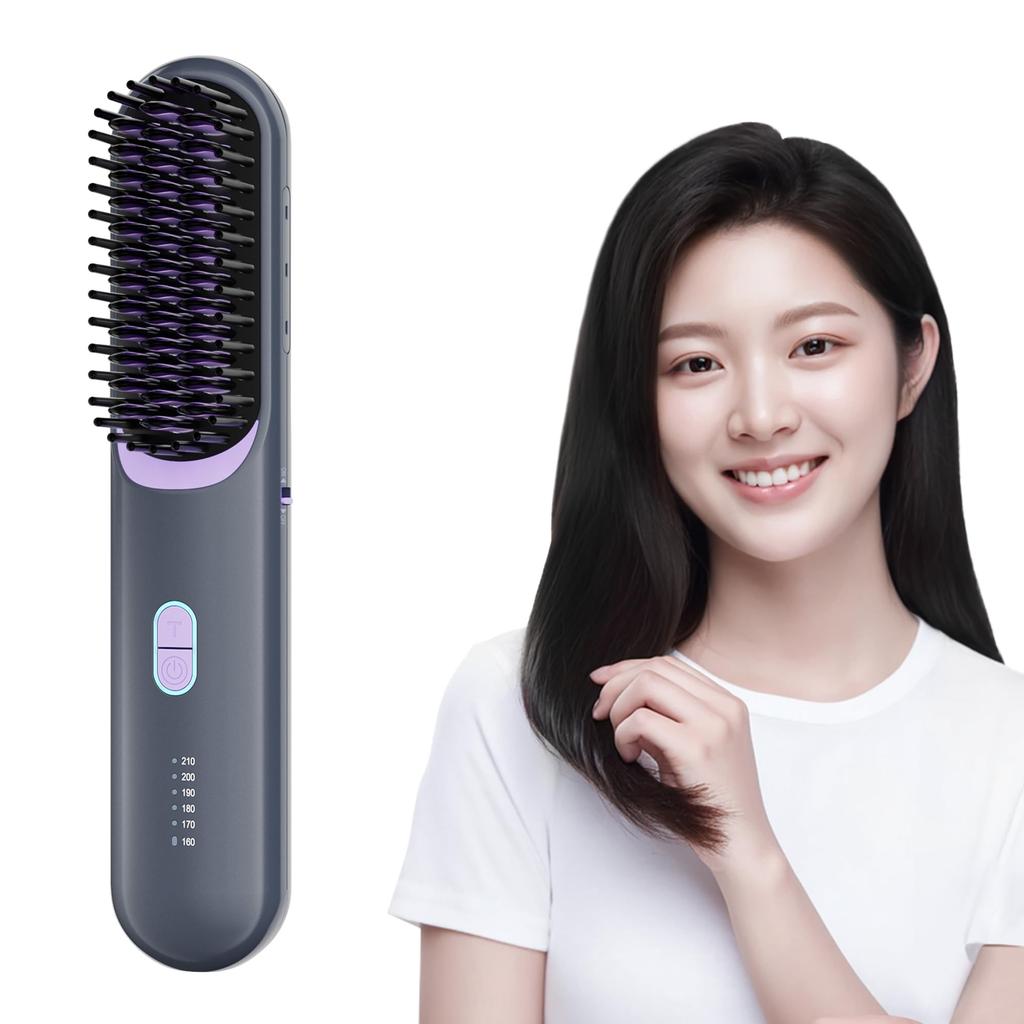 Kiboer Heat Brush Compatible with both charging and plugging Uniquely developed plasma Hair No Temperature memory Rapid 6 temperature Fine Hard