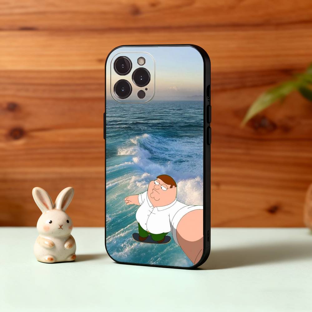 F-Family Funny G-Guy Phone Case For iPhone17,16,15,14,13,12Plus,Pro Max,XS,5G Soft Silicone Black Cover