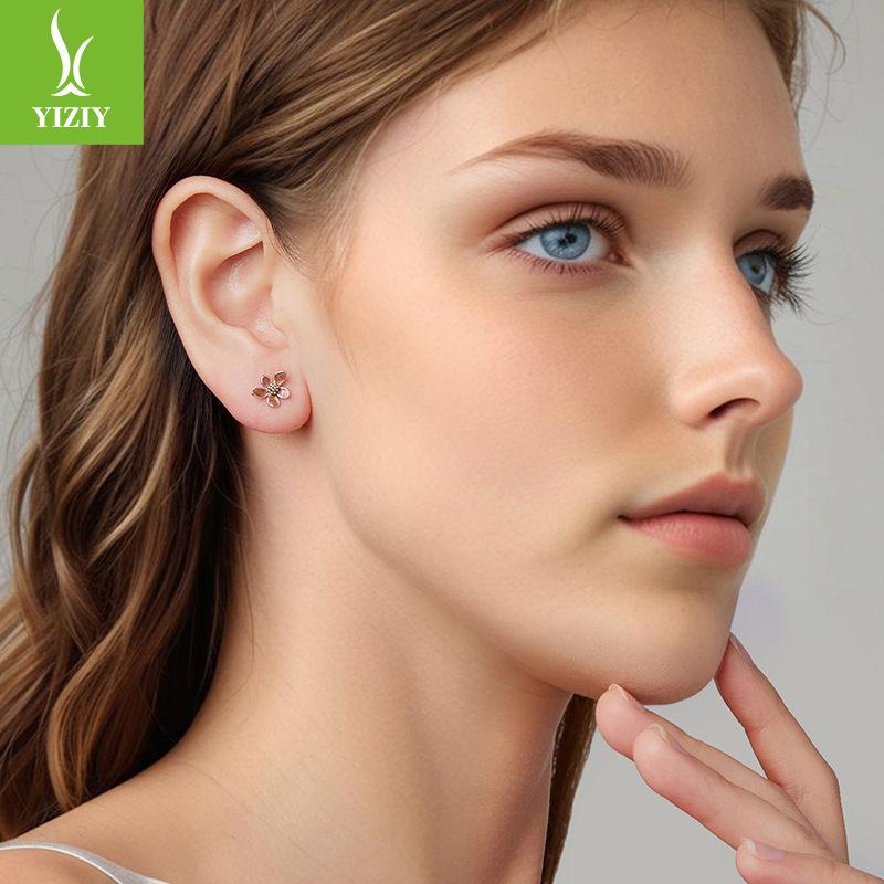S925 Sterling Silver Autumn Flower Language Stud Earrings Women'S Romantic Autumn Flower Stud Earrings