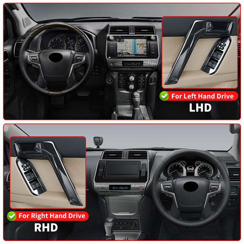 For Right Rudder Toyota Land Cruiser Prado 150 2010-2023 Door Handle Decorative Glass Switch Button LC150 Interior Accessories