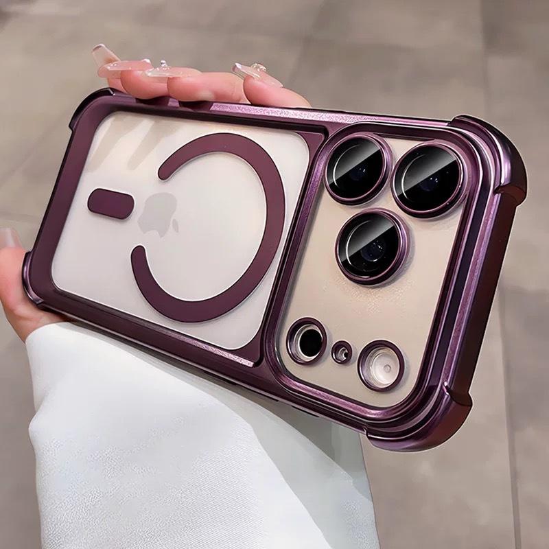 Applicable To iPhone17PRO Mobile Phone Case, High-quality Matte Four-corner Magnetic Airbag, All-inclusive Anti-drop Apple 16/15