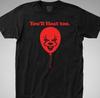 Du wirst auch schweben Horror Gruseliger Clown T-Shirt pennywise Es King Film Grafik