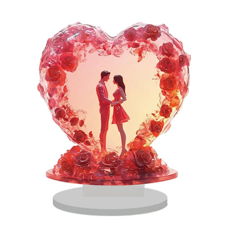 

Valentine Table Sign Decorative Flat Acrylic Valentine Decor Romantic Love Couple Sign Decoration Lightweight for Indoors and brazil