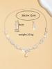 3 pieces of women's trendy bow, water drop earrings, necklace, Zircon set, wedding, banquet, party, and holiday gifts