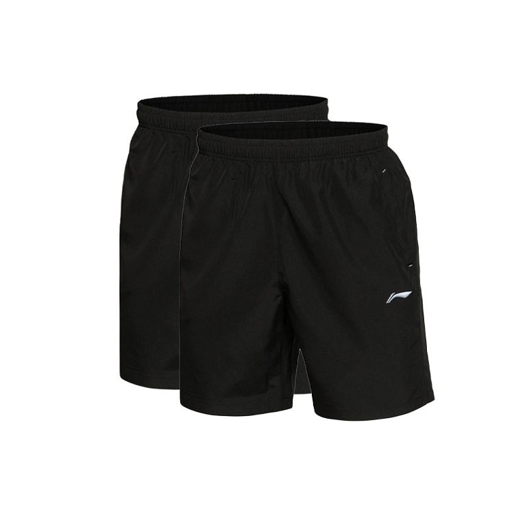Li Ning Lightweight Quick-Dry Fitness Running Shorts Men Shorts Black AKSP831-2