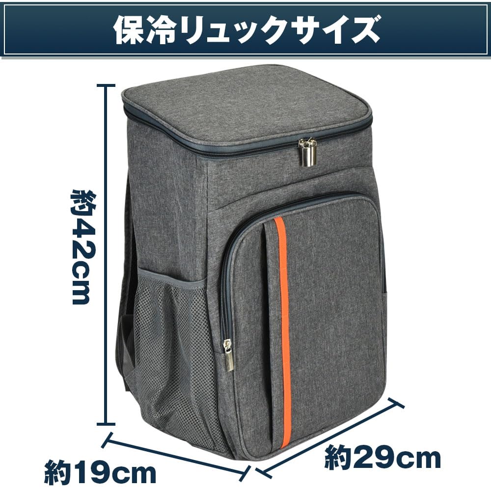 Insulated Backpack Cooler Large for and Picnics Box, Leak-Proof, Waterproof, Capacity, Shopping, Lunches, (Gray, 20L)