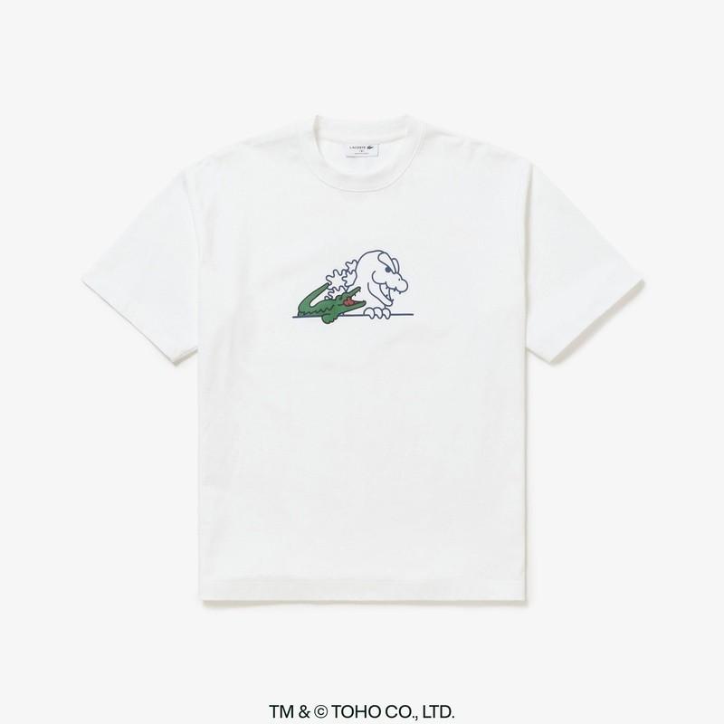 LACOSTE X GODZILLA 2.0 T-Shirt Size 6 XL White Japan Limited Head