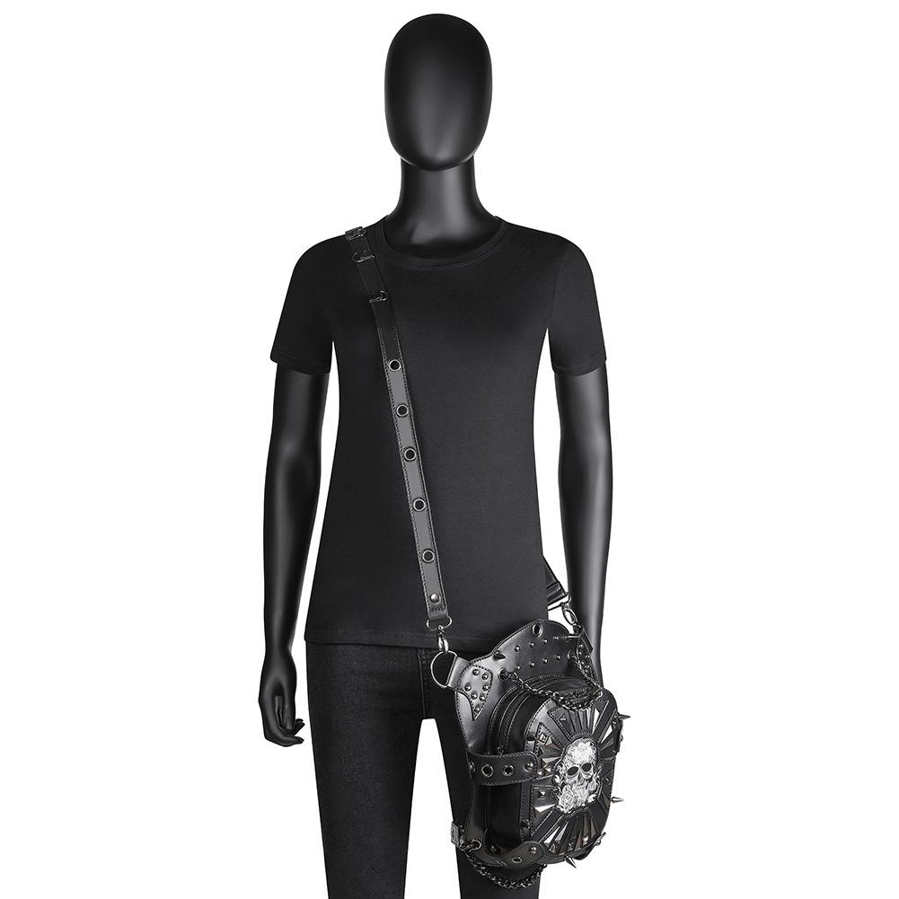 Borsa da Moto Punk Europea e Americana Teschio Monospalla da Donna Crossbody PU Borsa da Vita da Esterno