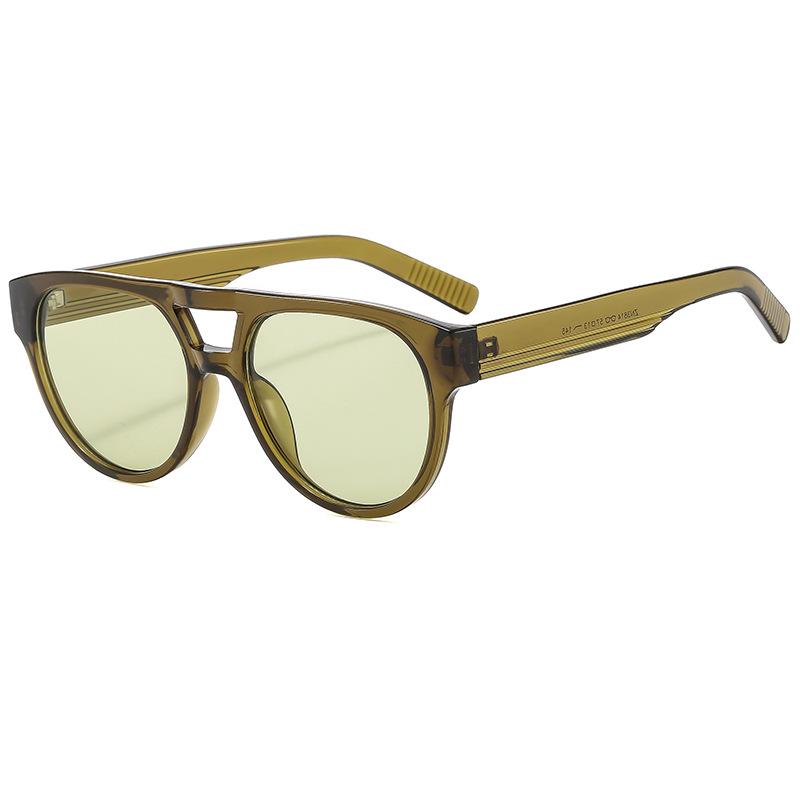 Trendy Double Bridge Large Frame Unisex Wayfarer Sunglasses