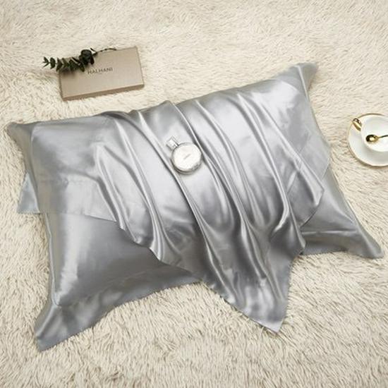 Double-Sided Mulberry Silk Pillowcase - Ice Silk, Wide Edge, Solid Color, and Beautiful Design.