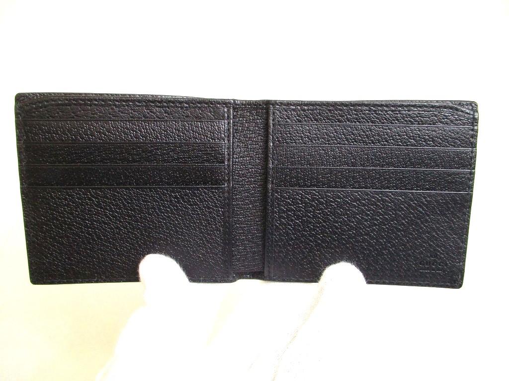 Authentic GUCCI Animalier Black Leather Bifold Bill Wallet Compact Wallet #a177  Refurbished
