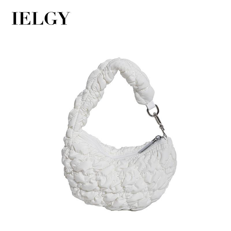 IELGY Cloud Bag Pleated Soft Down Bag Nylon Handbag