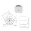 Eccentric Hex Nut Engraver Isolator for 3D Printer, Carbon Steel, Nickel-Plated, Inner Diameter 5".