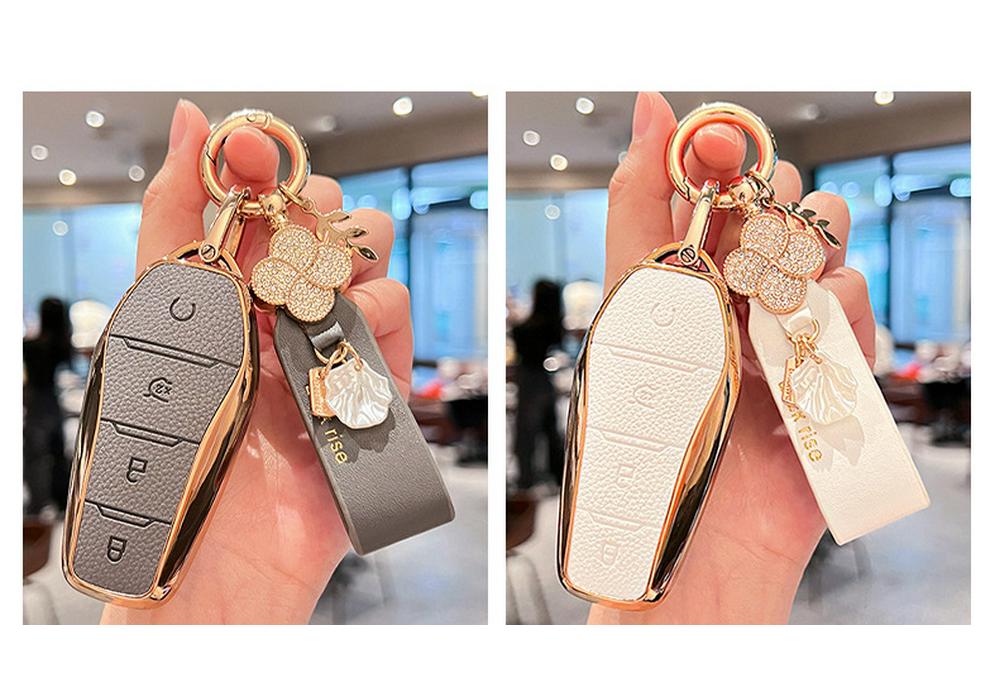 Compatible with BYD Yuan UP, Yuan PLUS, Yuan PRO: Men's and Women's Key Bag Set with Shell Buckle.