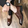 Men Black Dress Loafers Formal Leather Brown Business Shoes Tuxedo Wedding Blazers Saddle Shoes Plus Size