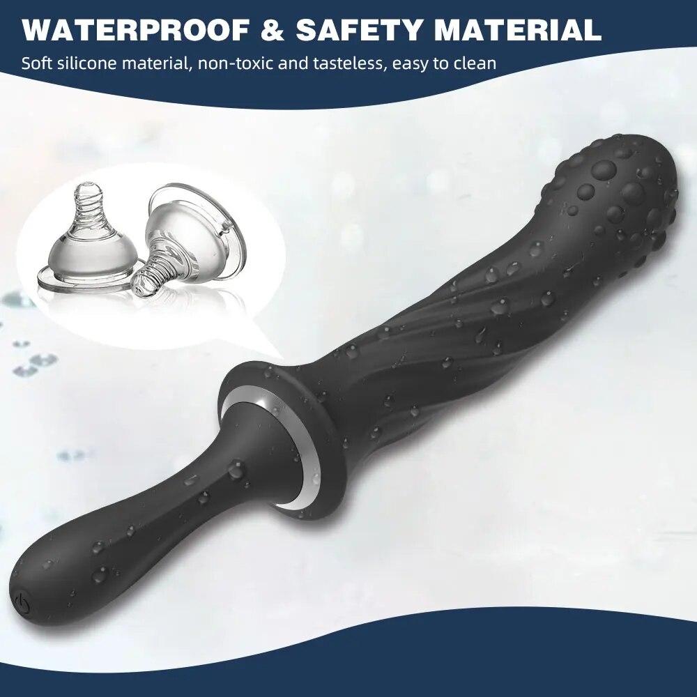 Handheld Dildo Vibrator Powerful G-spot Stimulator Butt Plug Clitoral Massager Vibrating Anal Plug Adult Sex Toys for Couple