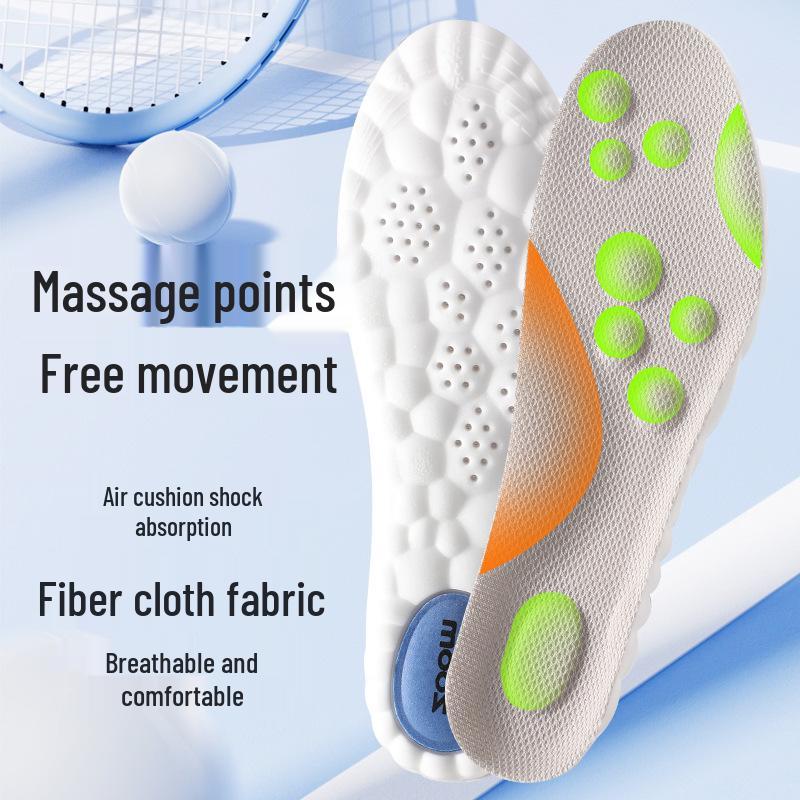Men's 4D Cloud PU Massage Arch Insole - High Elasticity, Shock Absorption, Odor Resistant, Sweat Absorbing Sports Insole.
