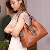 Chic Genuine Leather Bucket Handbag For Women Spacious Stylish Shoulder Crossbody
