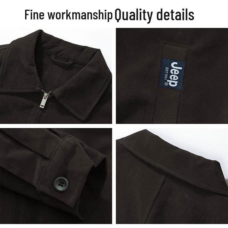 Jeep Men's Vintage Faux Suede Bomber Jacket