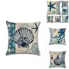 Decorative Fashion Creative Marine Organism Flax Cushion Cover Throw Pillow For Coastal Living