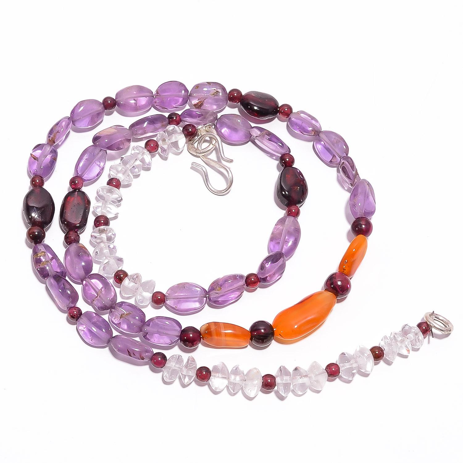 

Натуральный аметист, сердолик, гранат, ожерелье из бусин, 3-14 мм, 18 , UB-7874 UB-7874