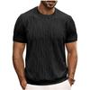 Men's Summer Casual Short Sleeve T-shirt Round Neck Knitted Shirt