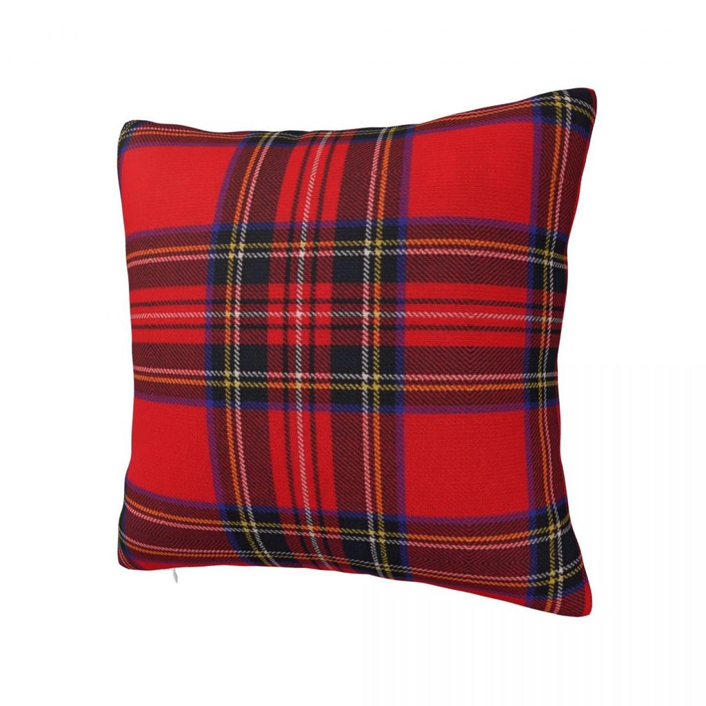 Christmas Royal Stewart Tartan Plaid Pillowcase Soft Fabric Cushion Cover Decor Pillow Case Cover Home Square 18''