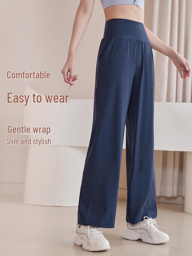 Plus Size High Waist Yoga Pants - Women's Quick Dry, Loose Wide Leg Fitness Long Pants