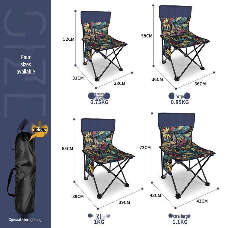 Portable Extra Thick Folding Camping Chair with Backrest for Outdoor Use
