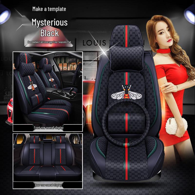 Universal Linen Seat Cover for Honda Accord 8th-10th Gen - Half Cushion, Full Cover, All-Season