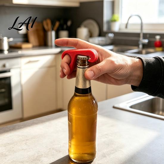 Stilvoller Getränkeöffner 3D-gedruckter Flaschenöffner Kompakt Tragbar Bier Einhand-Limonadendeckelentferner Einfach für Partys Ergonomischer Glasdeckelöffner
