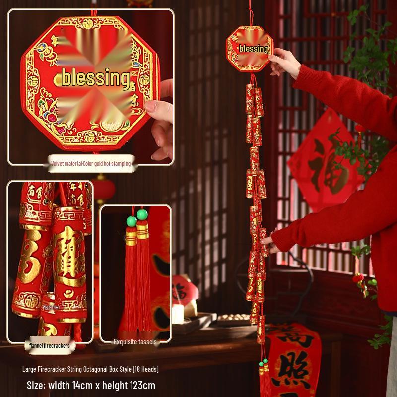 2026 Spring Festival Hanging Decorations: New Year Firecrackers, Lucky Bag, Chili, and Lantern Ornaments for Your Living Room
