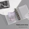 A7 Twill PP Loose-leaf Notebook Cover - Mini Planner with Sticker, Card & Photo Storage, Transparent